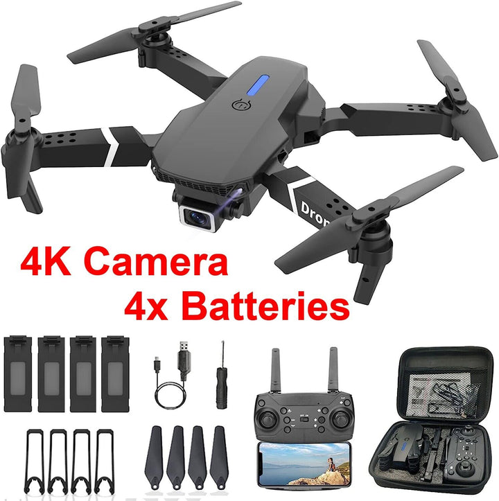 2024 New RC Drone with 4K HD Camera Wifi FPV Foldable Quadcopter + 4 Batteries