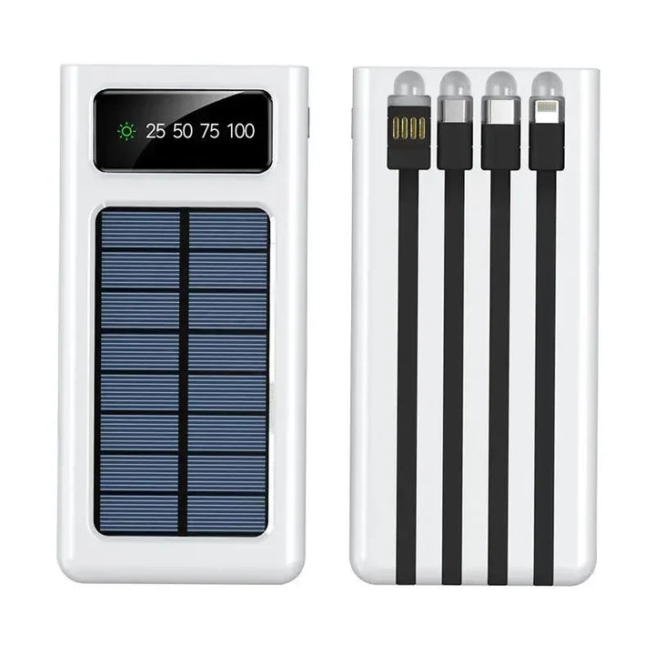 200000Mah Ultra-Large Capacity Power Bank Solar Charging Power Bank Comes with Four Wires Suitable for Samsung Apple Huawei