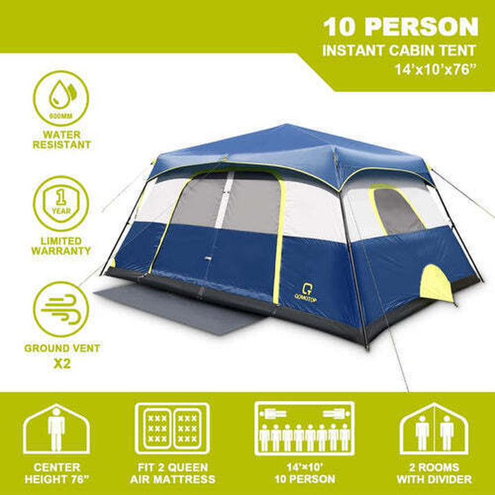 10 Person Instant Tent Large Family Camping Cabin Portable Waterproof Outdoor US