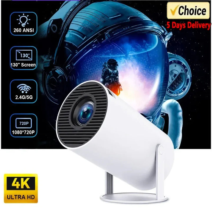 2024 New 4K Android 11 Dual Wifi6 200 ANSI Allwinner H713 BT5.0 1080P 1280*720P Home Cinema Outdoor Portable Projetor