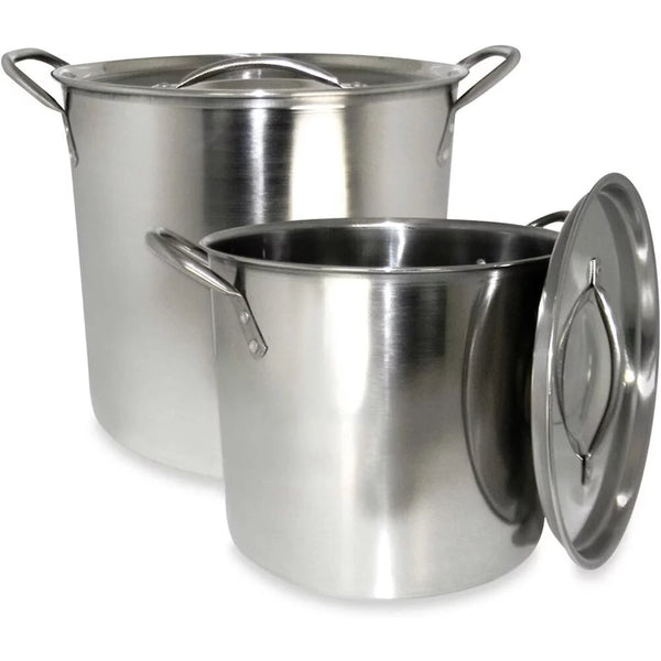 - Stainless Steel Stock Pot Set with Lids, Mirror, Polished