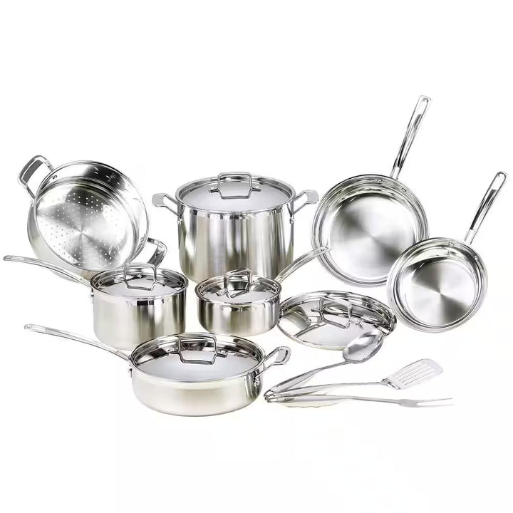 15-Piece Premium Grade Stainless Steel Cookware Set with Lids