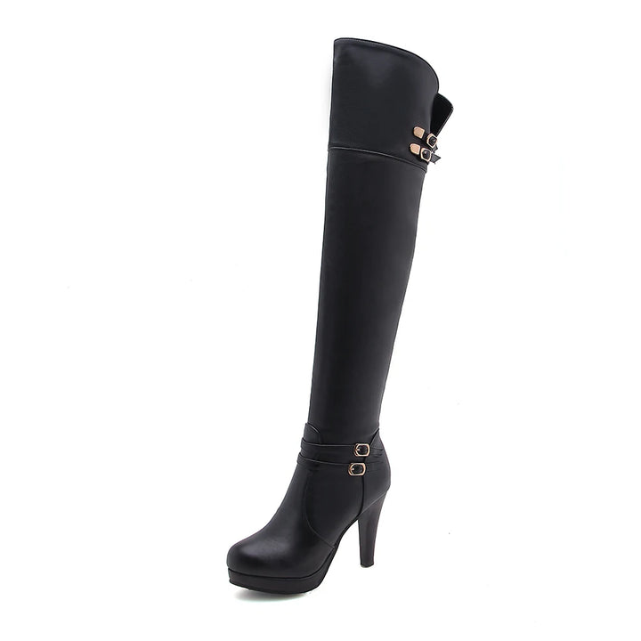 2021 Black High Heels over the Knee Boots Women Platform Thigh High Boots Autumn Winter Long Boots Shoes Sexy White